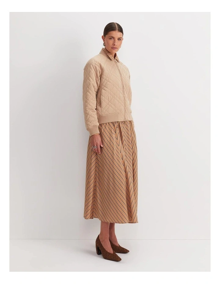 Vera Quilted Bomber in Tan image 3