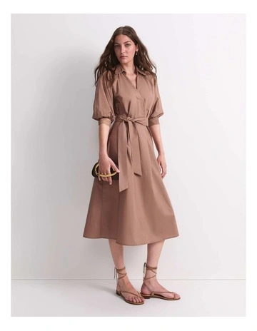 Lorelei Midi Dress in Brown