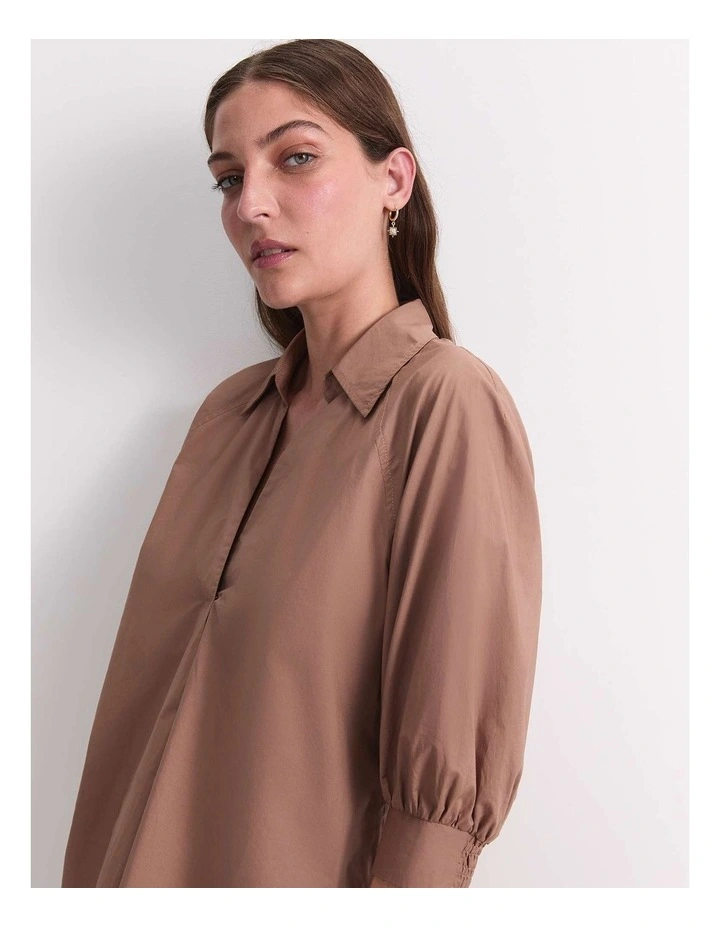 Lorelei Cotton Blouse in Brown image 3