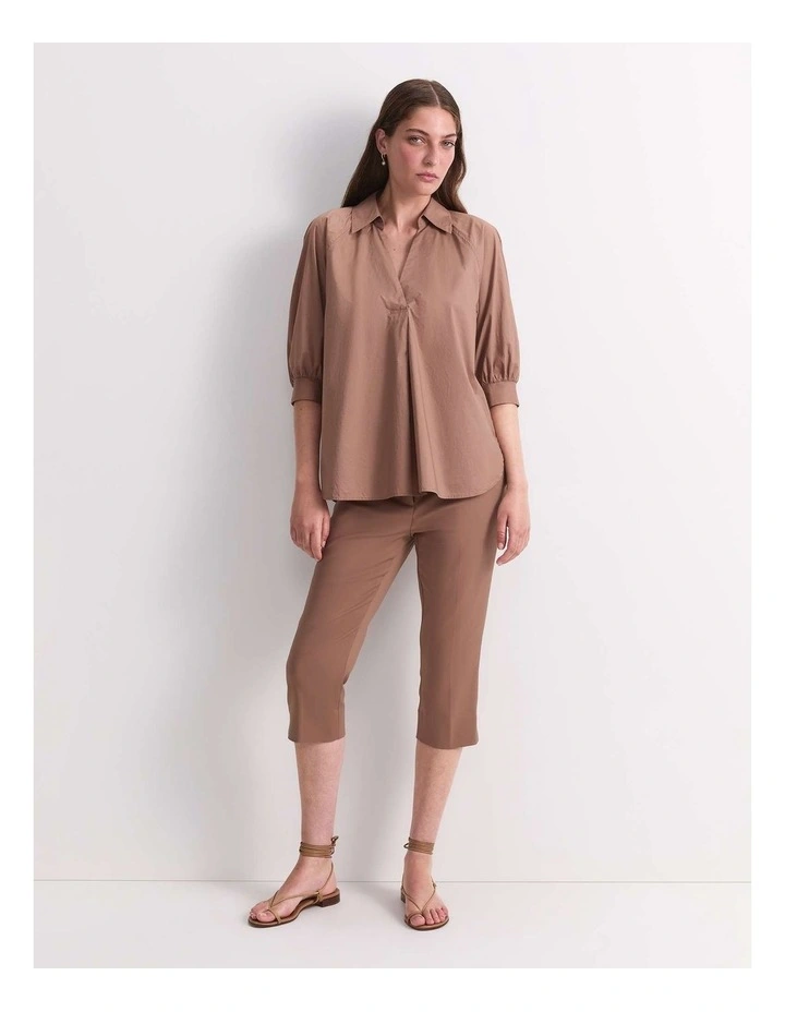 Lorelei Cotton Blouse in Brown image 4