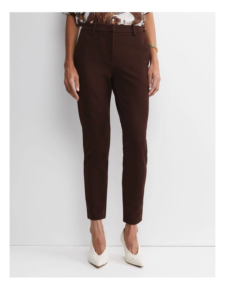Evie Ponte Pant in Brown image 1