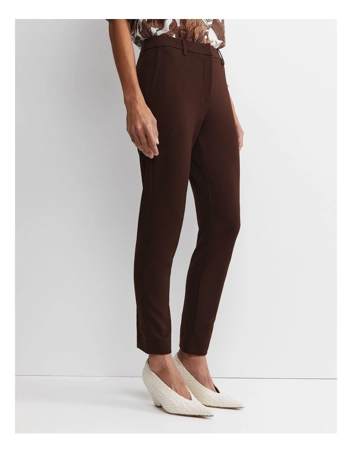Evie Ponte Pant in Brown image 3