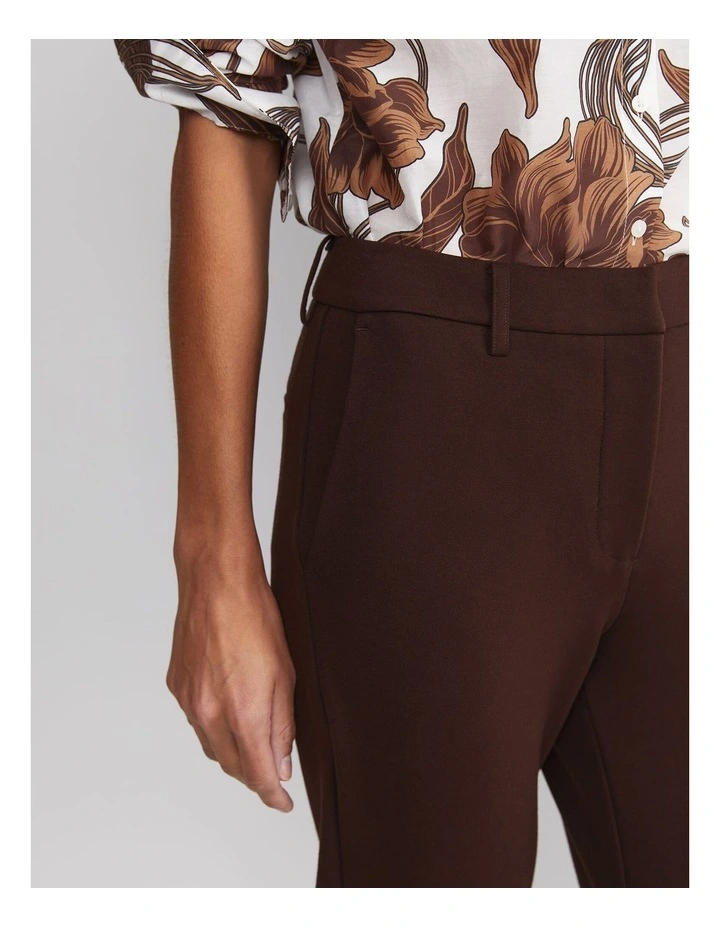 Evie Ponte Pant in Brown image 5
