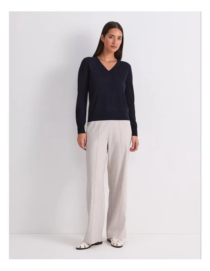 Francis Merino V-neck Knit in Blue image 4