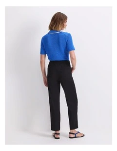 Rosa Tapered Linen Pant in Black