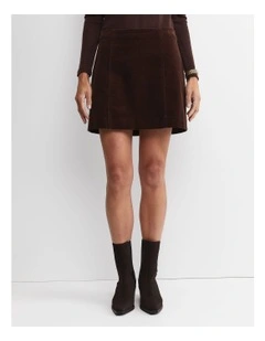 Cleo Cord Mini Skirt in Brown