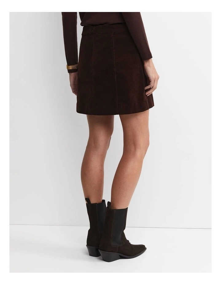 Cleo Cord Mini Skirt in Brown image 2