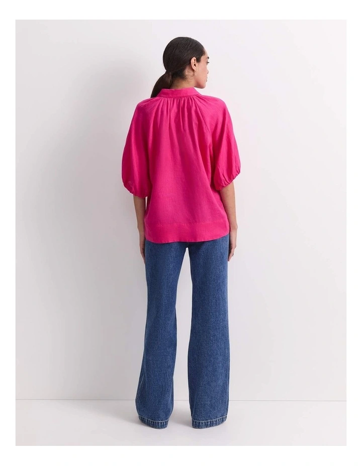 Lola Linen Blouse in Pink image 2