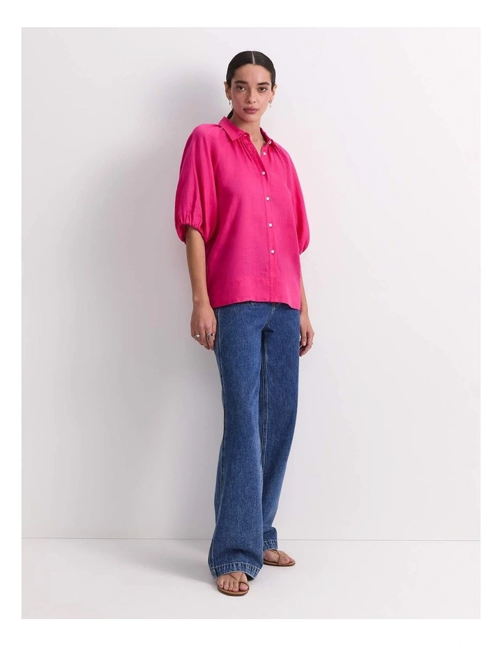 Lola Linen Blouse in Pink image 5
