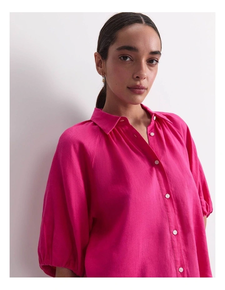Lola Linen Blouse in Pink image 6