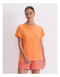 Tonia Crew Neck Linen Tee