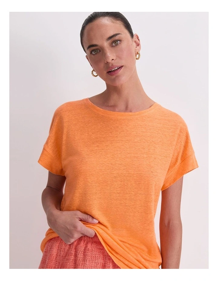 Tonia Crew Neck Linen Tee image 4