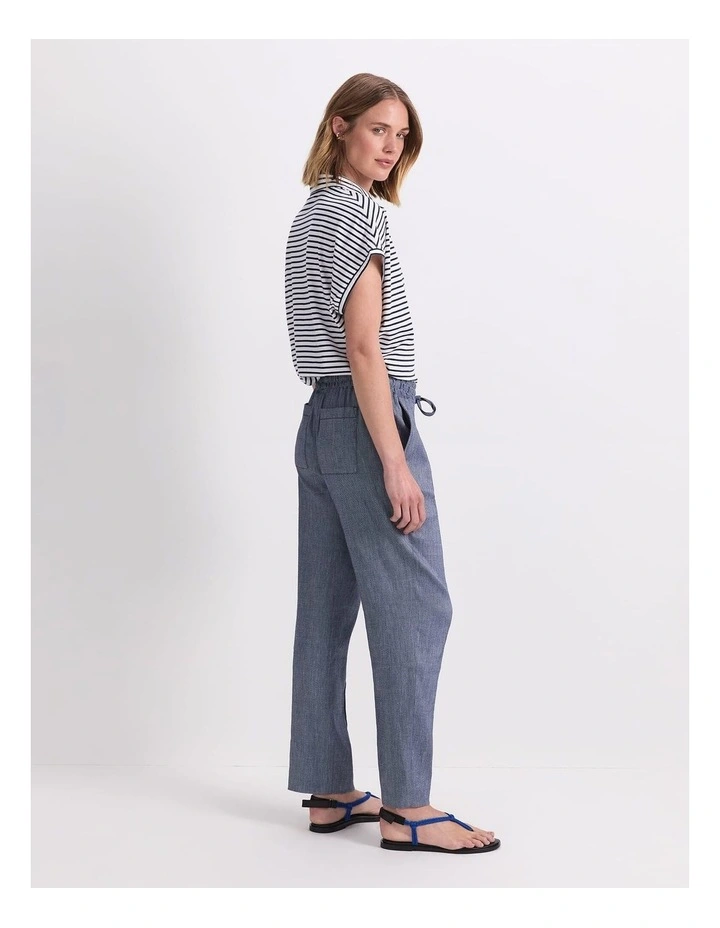Rosa Tapered Linen Pant in Blue image 2