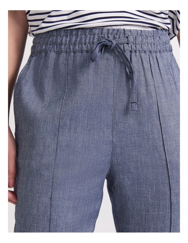 Rosa Tapered Linen Pant in Blue image 6