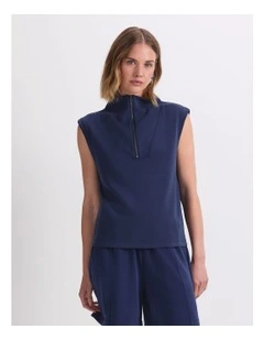Kayla Sleeveless Track Top in Blue