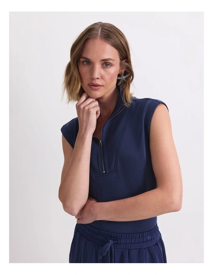 Kayla Sleeveless Track Top in Blue image 5