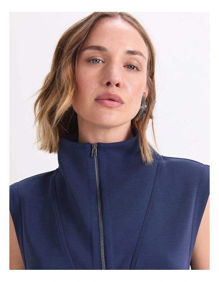 Kayla Sleeveless Track Top in Blue image 6