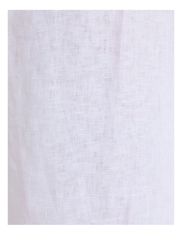 Ariana Wide Leg Linen Pant in White image 6