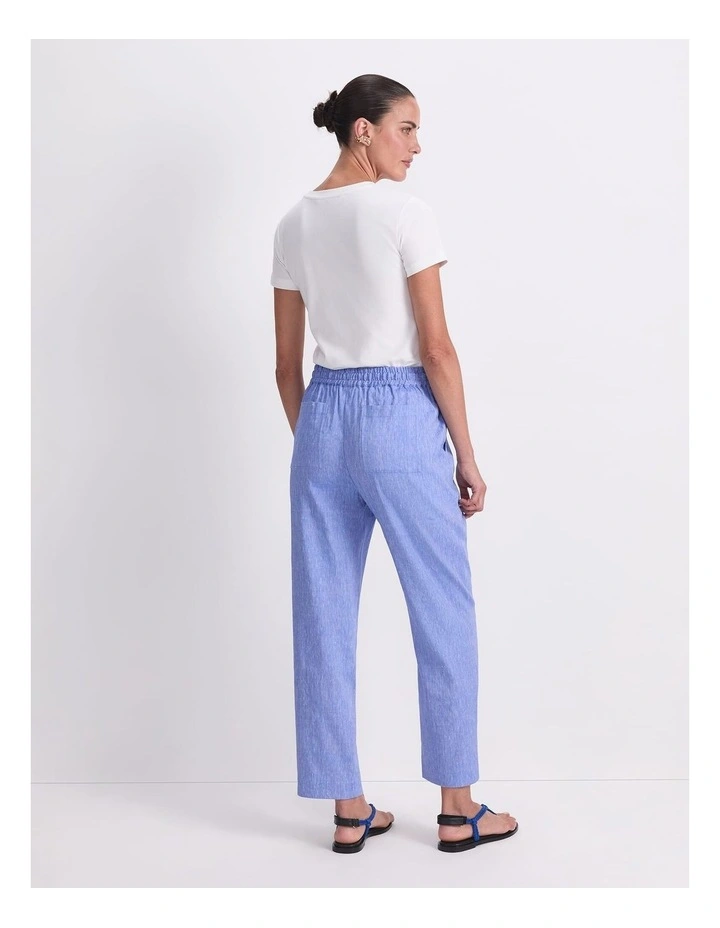 Rosa Tapered Linen Pant in Blue image 2