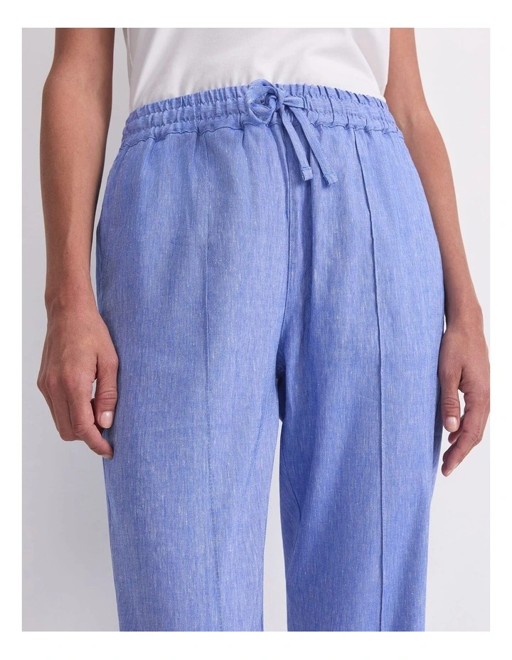 Rosa Tapered Linen Pant in Blue image 6