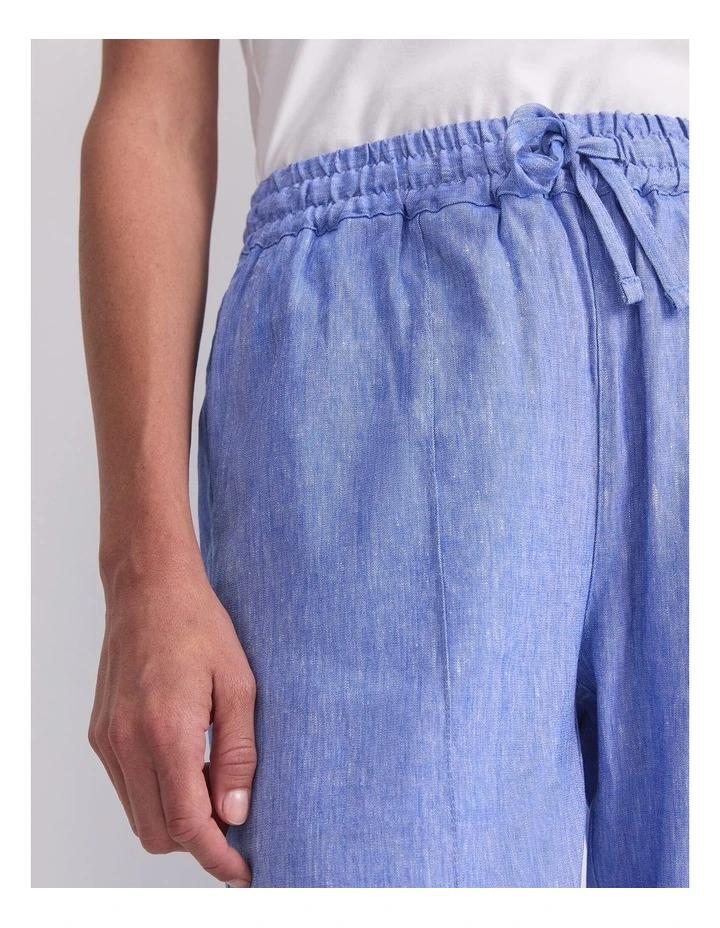 Rosa Tapered Linen Pant in Blue image 7