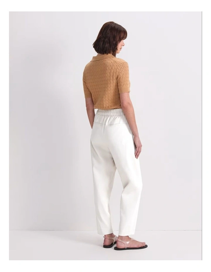 Rosie Elasticated Pant in Cream image 2