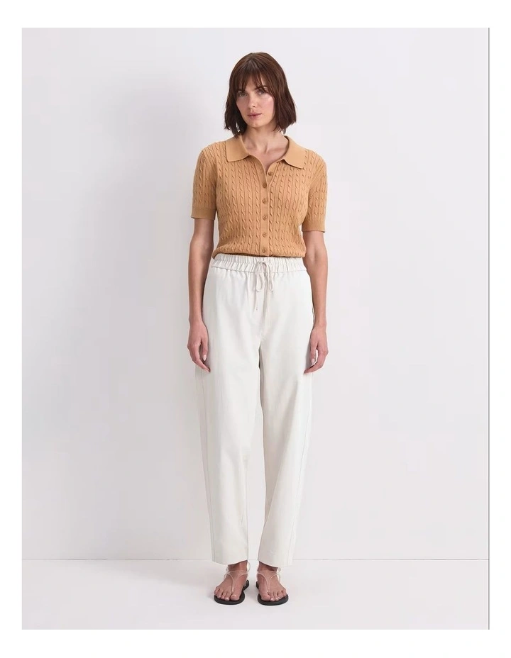 Rosie Elasticated Pant in Cream image 4