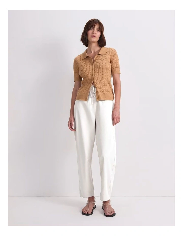 Rosie Elasticated Pant in Cream image 5