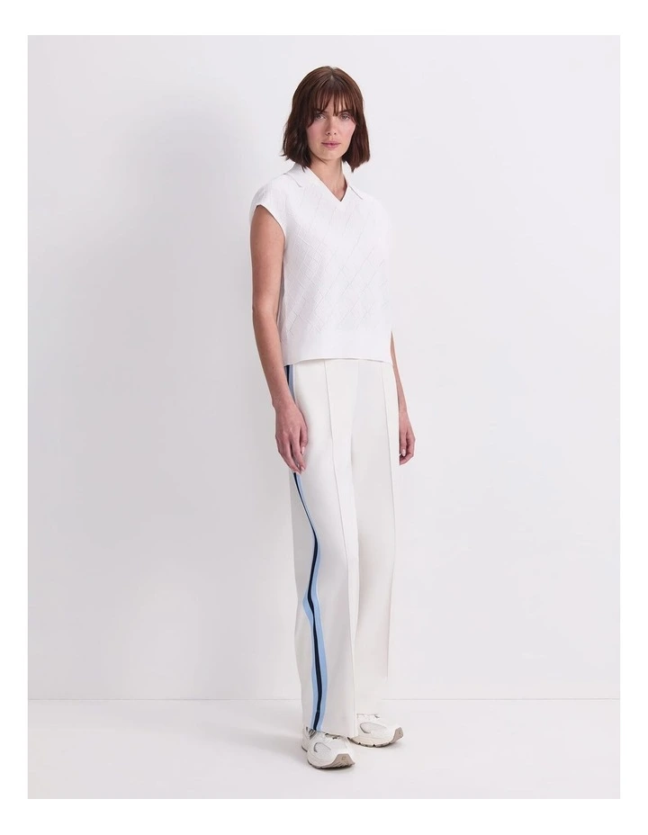 Maxine Milano Argyle Knit Top in Cream image 3