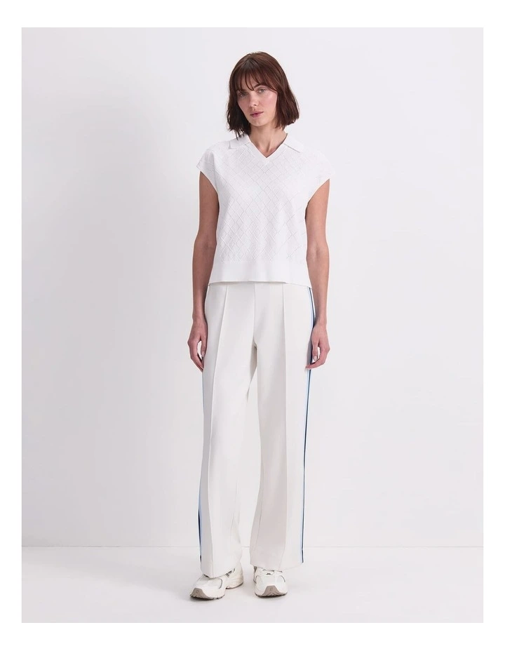 Maxine Milano Argyle Knit Top in Cream image 4