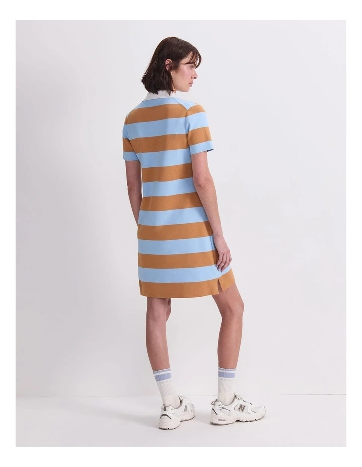 Knit Polo Mini Dress in Multi image 2