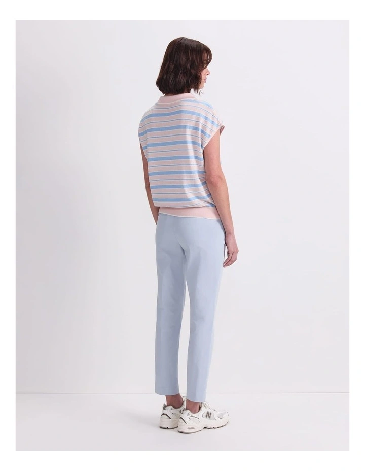 Alphine Stripe Polo Knit Jumper in Multi image 2