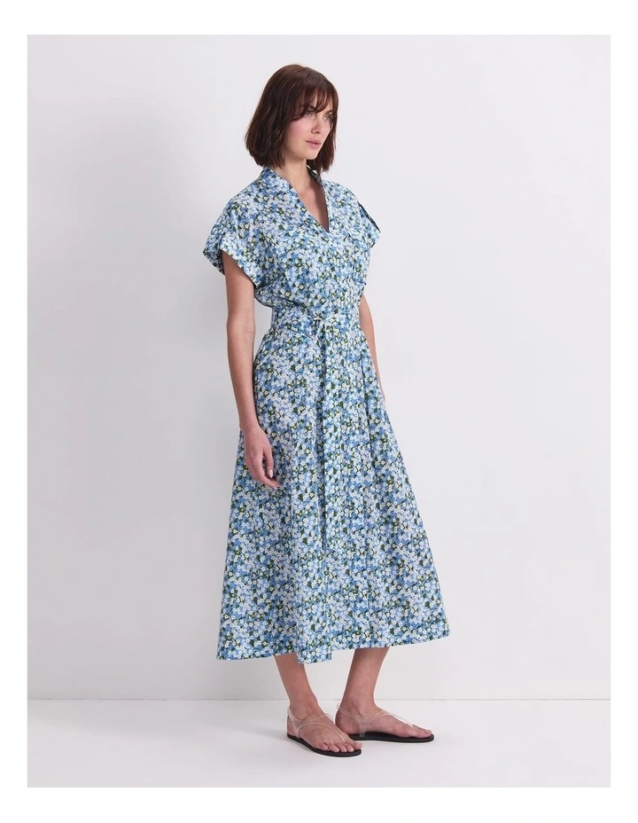Mitsi Midi Liberty Dress in Blue image 3