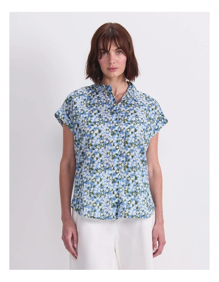 Mitsi Short Sleeve Liberty Shirt in Blue image 1