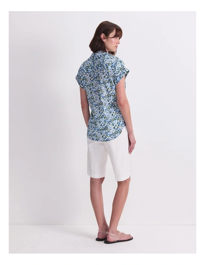 Mitsi Short Sleeve Liberty Shirt in Blue image 2
