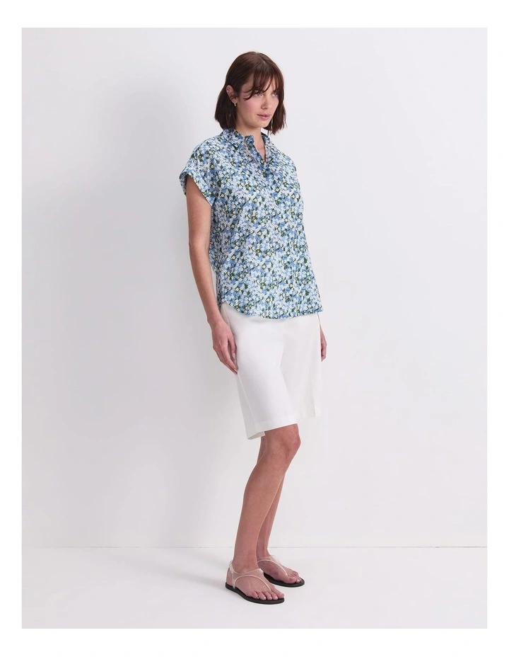 Mitsi Short Sleeve Liberty Shirt in Blue image 3