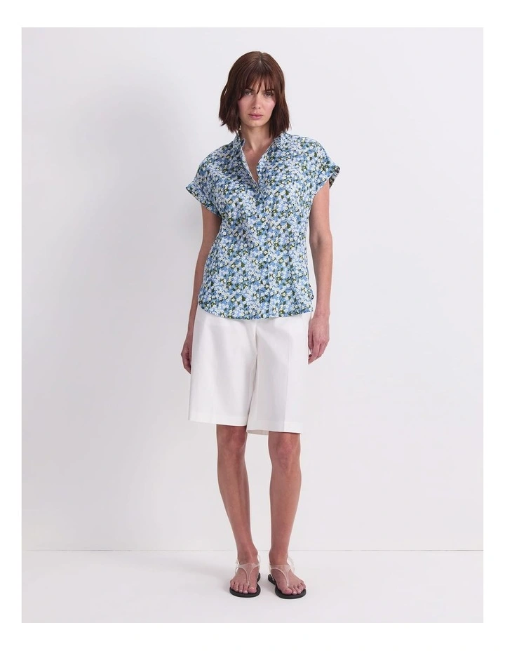 Mitsi Short Sleeve Liberty Shirt in Blue image 4
