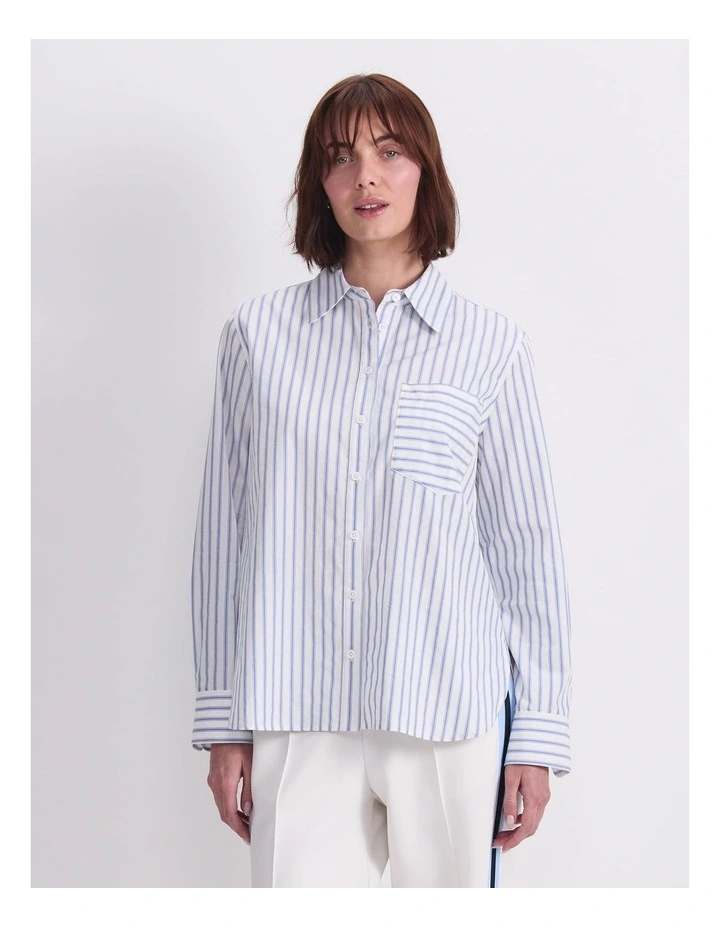 Logo Stripe Pocket Shirt in Multi image 1