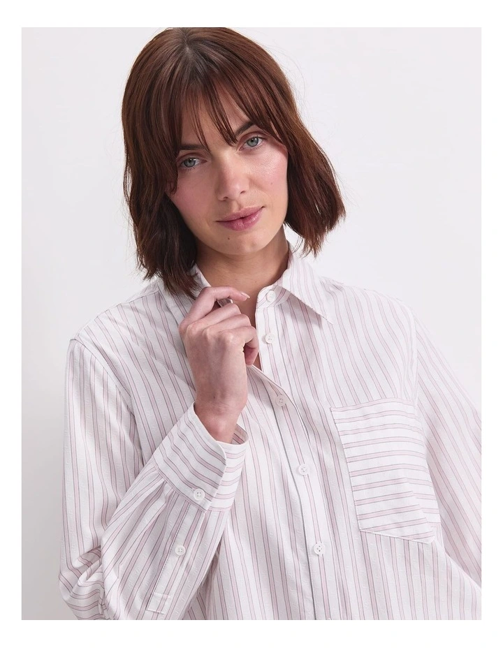Logo Stripe Pocket Shirt in Multi image 3