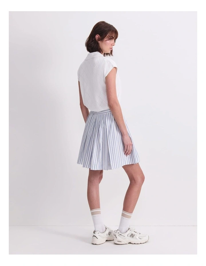 Logo Stripe Tennis Skirt in Multi image 2