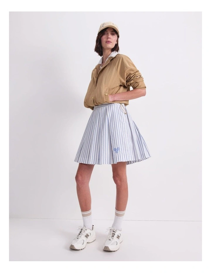 Logo Stripe Tennis Skirt in Multi image 3