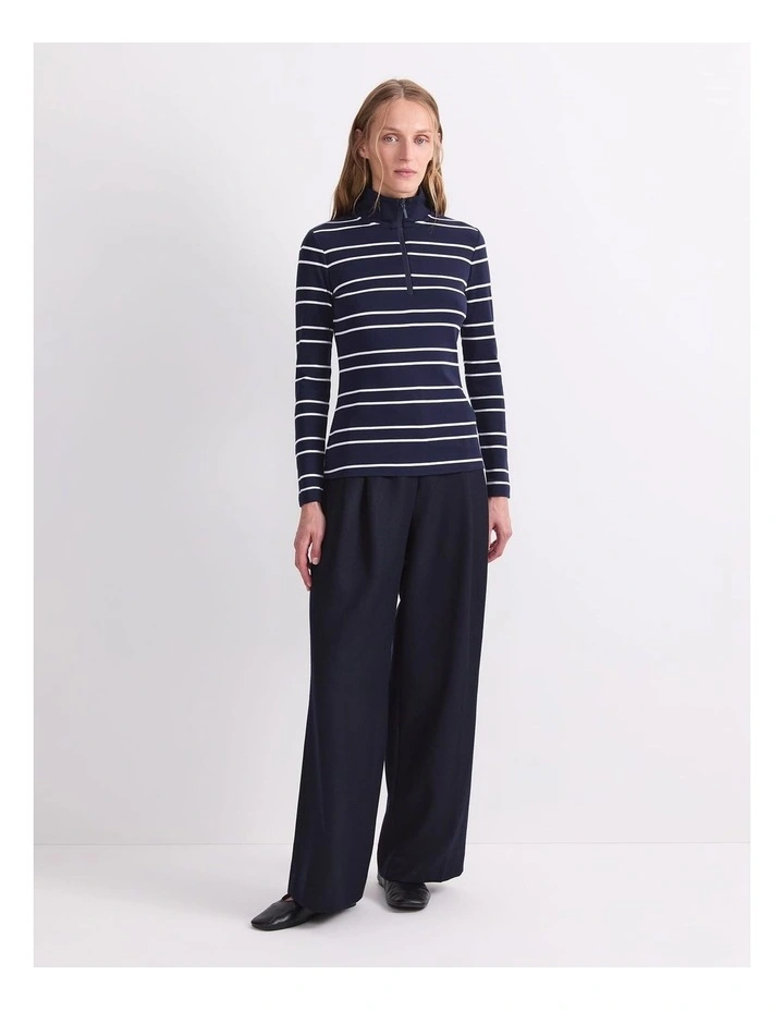 Lucy Stripe Zip Funnel Neck image 4