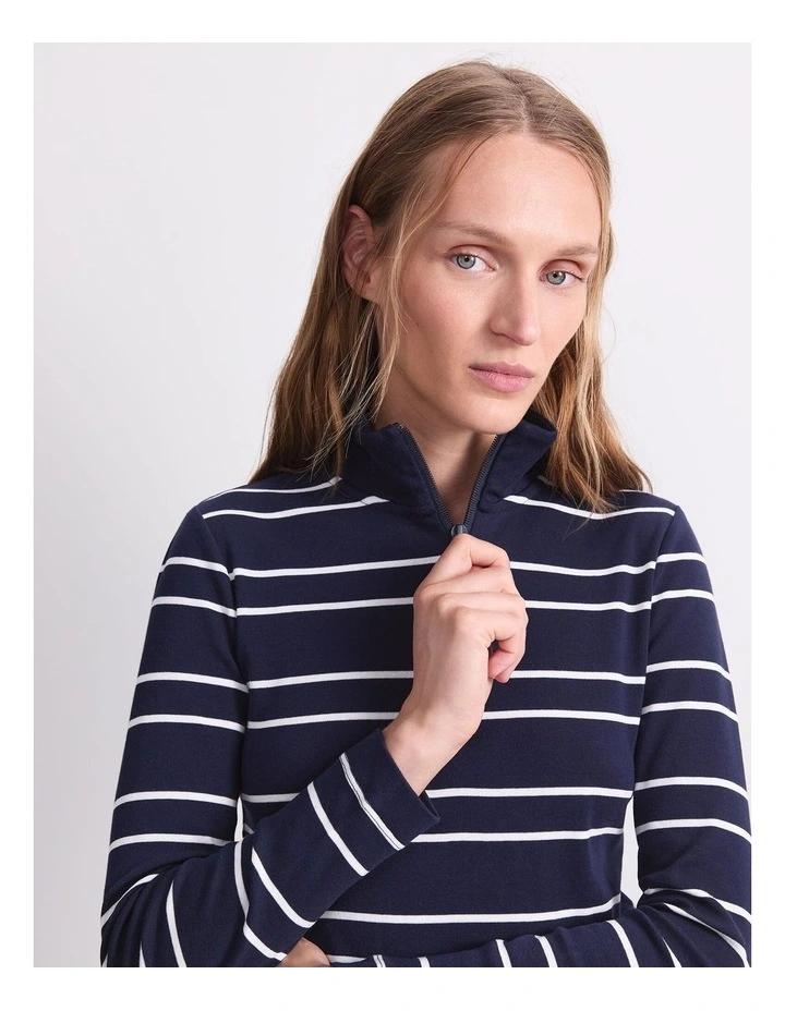 Lucy Stripe Zip Funnel Neck image 6