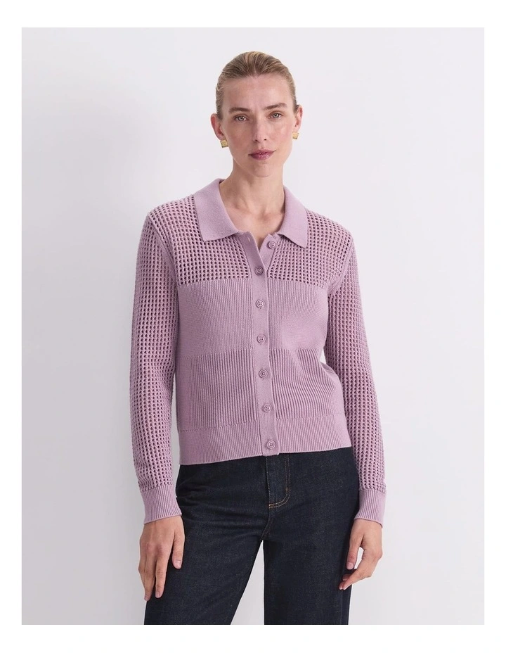 Elka Pointelle Shirt Cardigan image 1