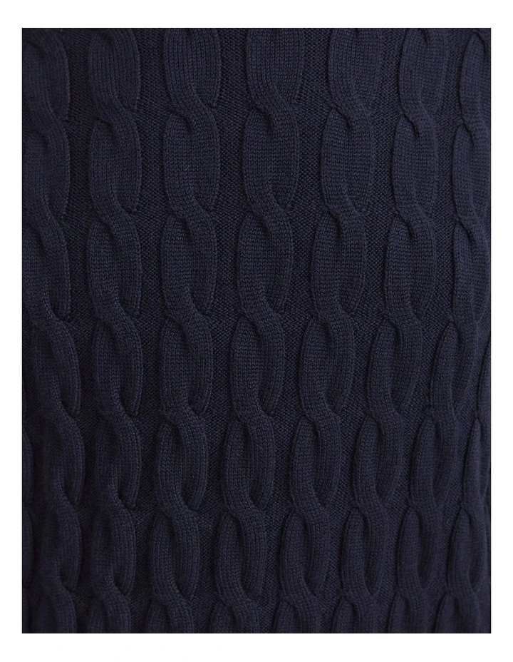 Merino Cable Sweater in Blue image 7
