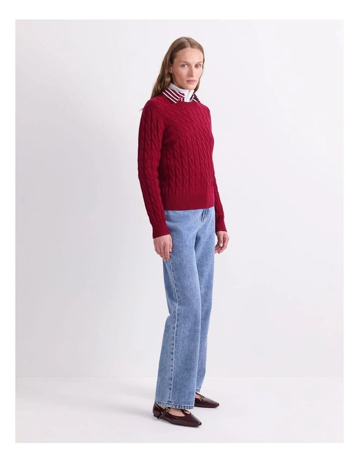 Audrey Check Culotte Sweater in Red image 3