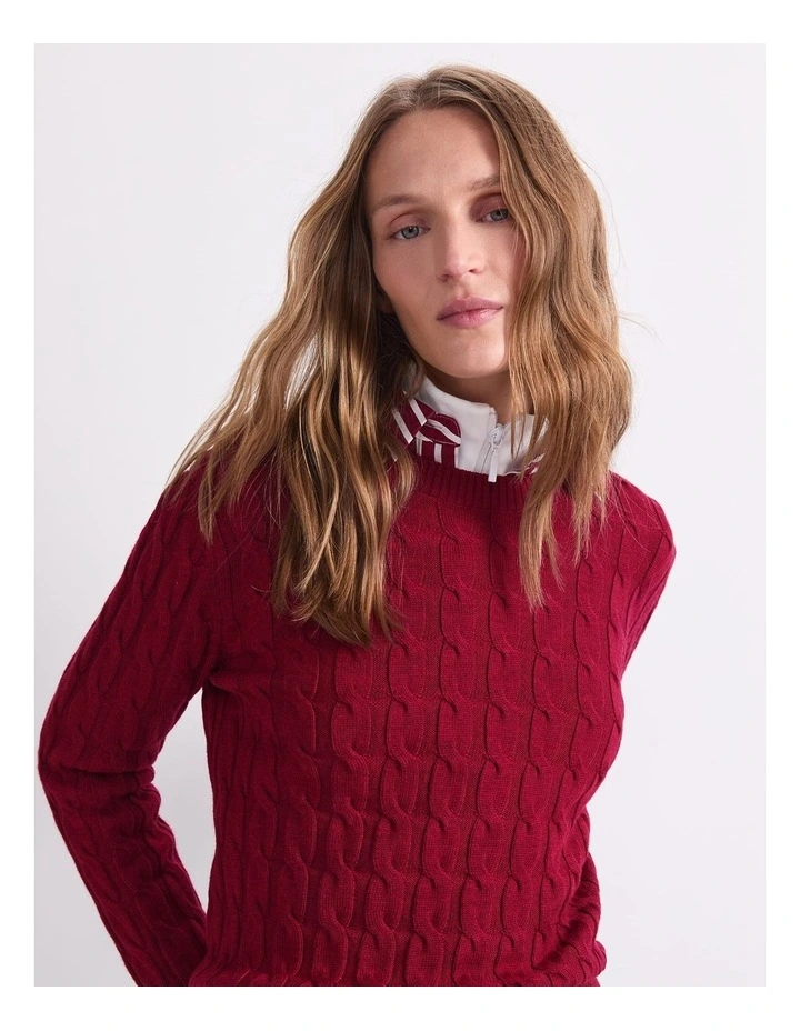 Audrey Check Culotte Sweater in Red image 4