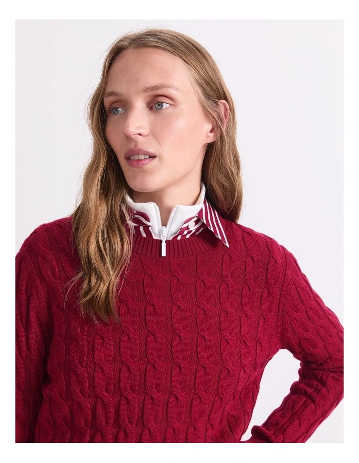 Audrey Check Culotte Sweater in Red image 5