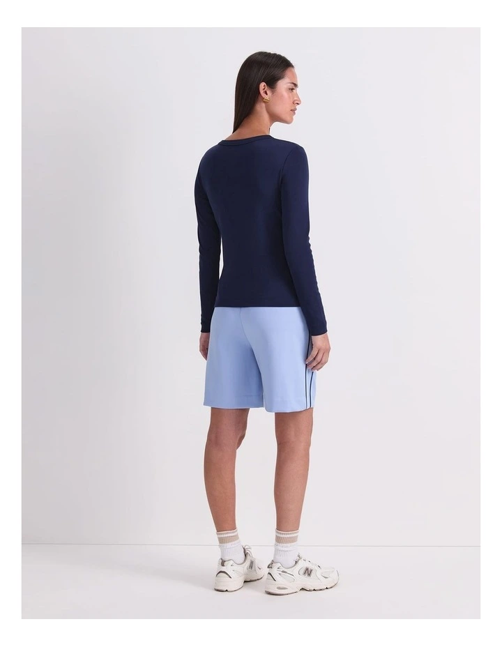 Heidi Long Sleeve Crew Neck Tee in Blue image 2