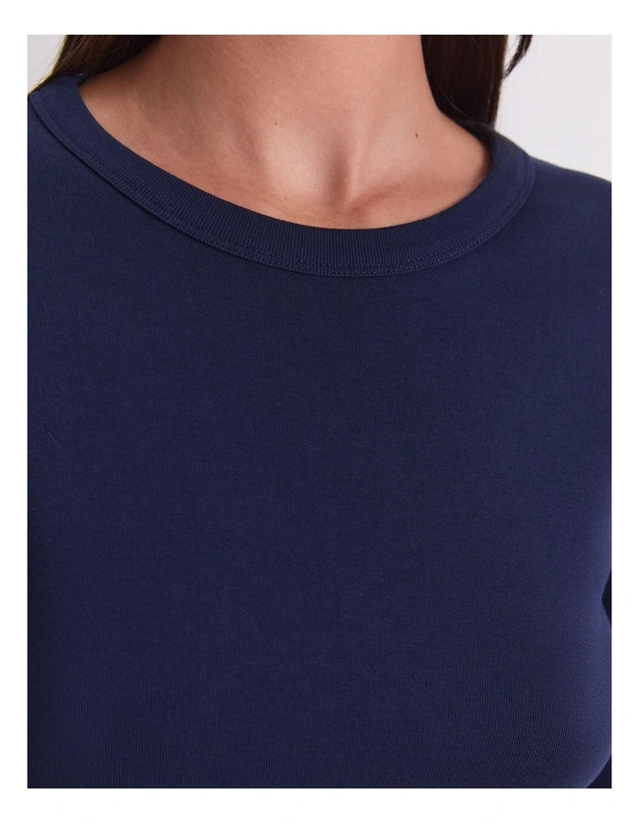 Heidi Long Sleeve Crew Neck Tee in Blue image 6